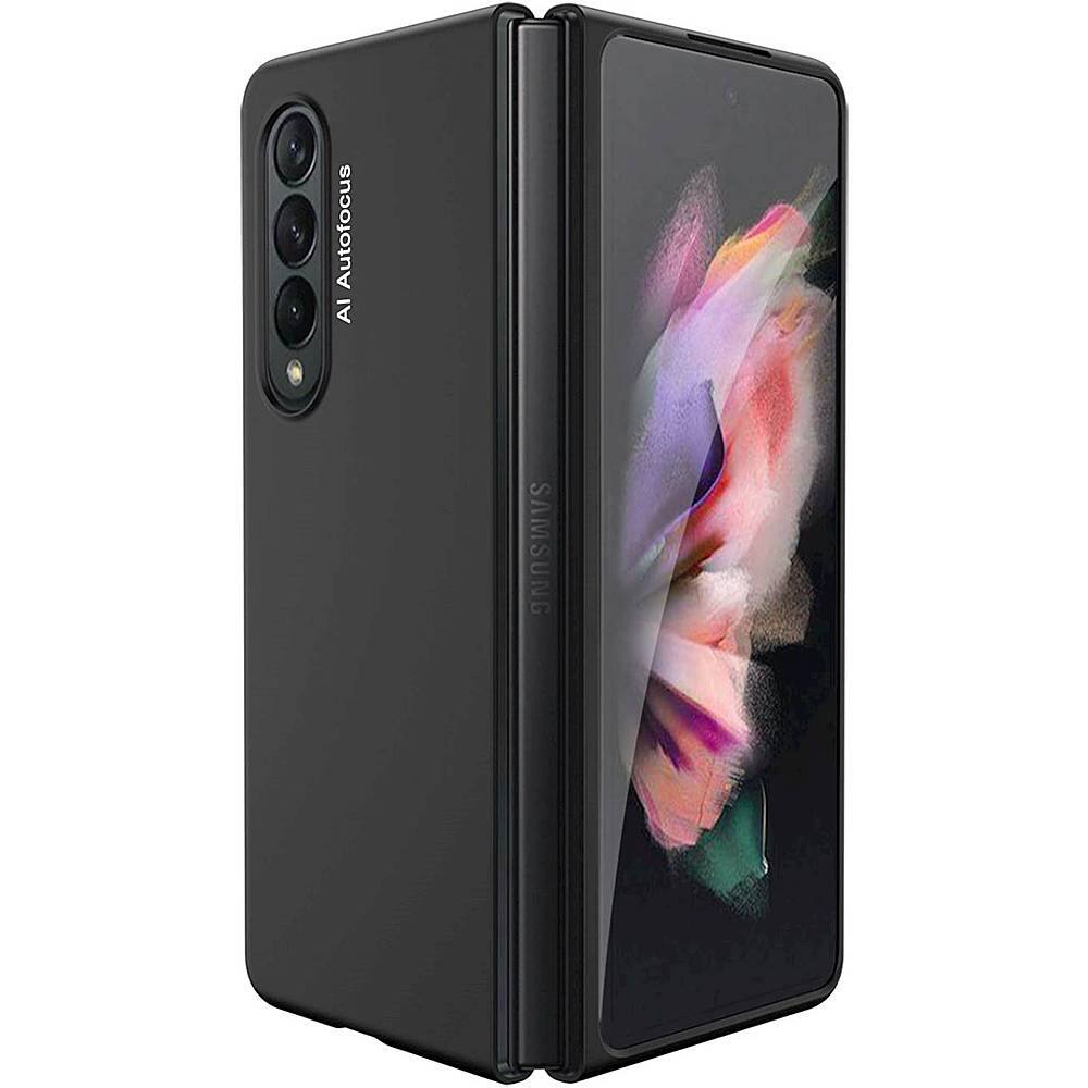 Alt View 13. SaharaCase - Hard Shell Silicone Case for Samsung Galaxy Z Fold3 5G - Black.