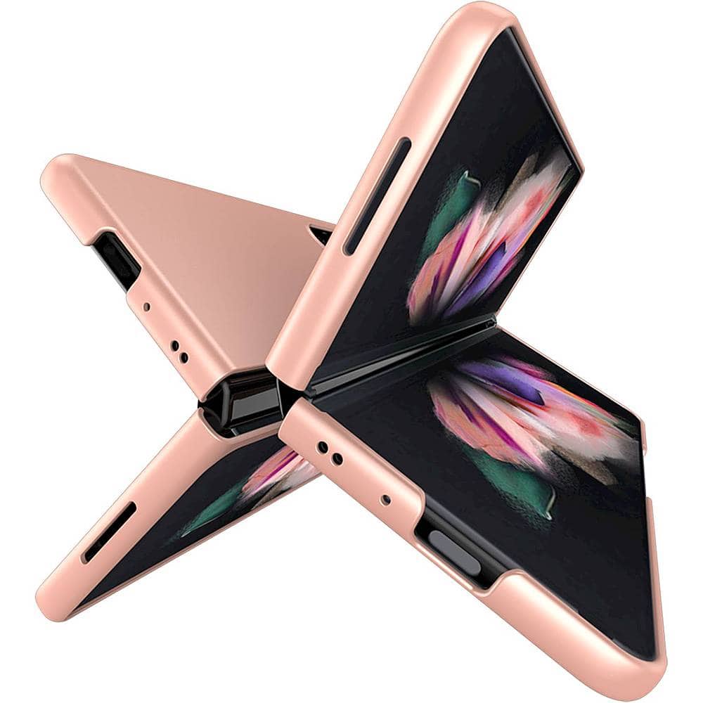Alt View 14. SaharaCase - Hard Shell Silicone Case for Samsung Galaxy Z Fold3 5G - Rose Gold.