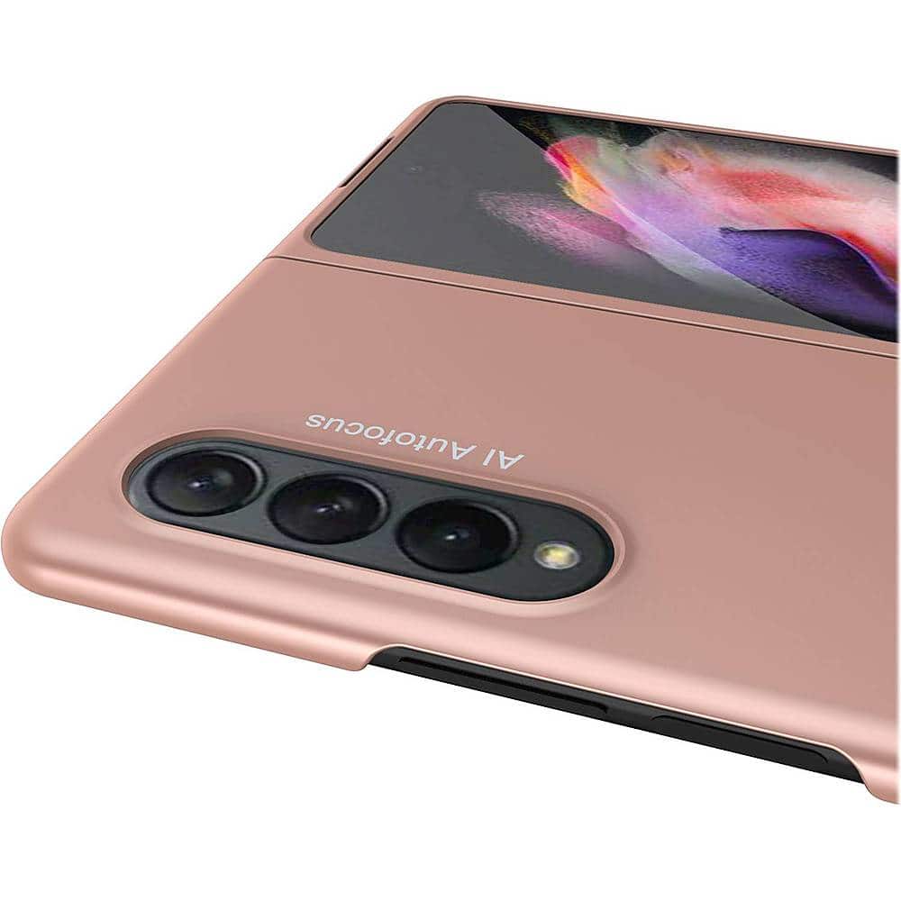 Alt View 15. SaharaCase - Hard Shell Silicone Case for Samsung Galaxy Z Fold3 5G - Rose Gold.