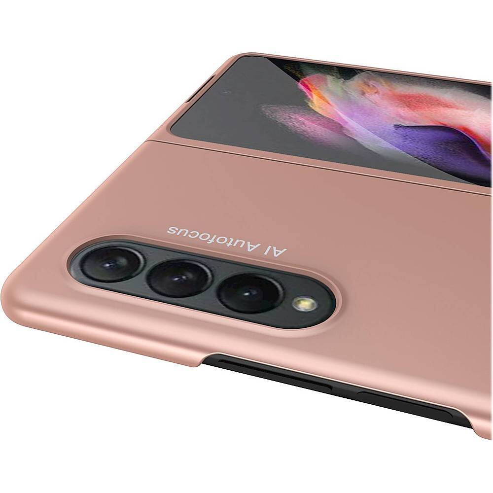 Alt View 15. SaharaCase - Hard Shell Silicone Case for Samsung Galaxy Z Fold3 5G - Rose Gold.
