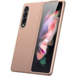 SaharaCase - Hard Shell Silicone Case for Samsung Galaxy Z Fold3 5G - Rose Gold - Left_Zoom