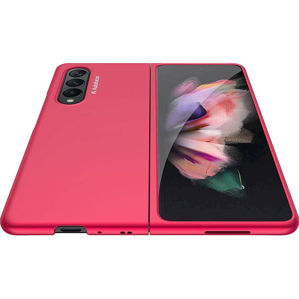 Alt View 12. SaharaCase - Hard Shell Silicone Case for Samsung Galaxy Z Fold3 5G - Red.