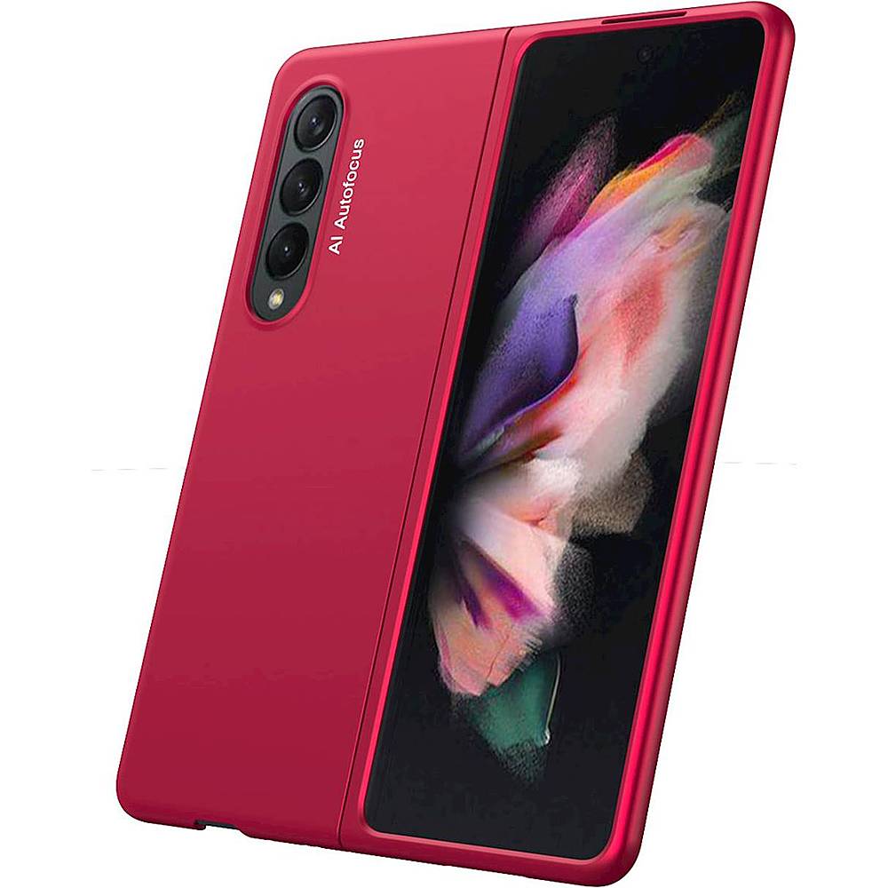 SaharaCase - Hard Shell Silicone Case for Samsung Galaxy Z Fold3 5G - Red