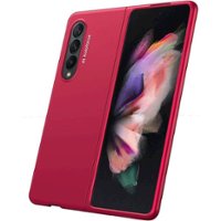 SaharaCase - Hard Shell Silicone Case for Samsung Galaxy Z Fold3 5G - Red - Left_Zoom