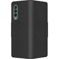 SaharaCase - Leather Folio Wallet Case for Samsung Galaxy Z Fold3 5G - Black - Front_Zoom