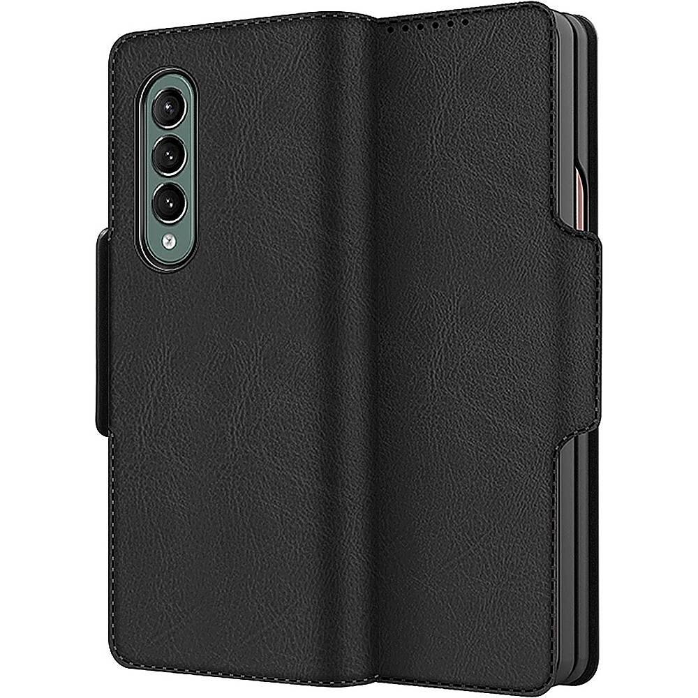 Alt View 11. SaharaCase - Leather Folio Wallet Case for Samsung Galaxy Z Fold3 5G - Black.