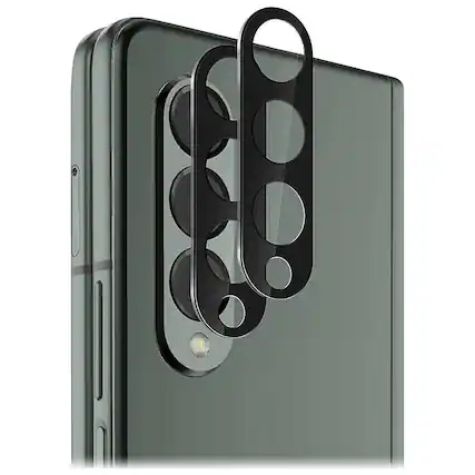 Angle. SaharaCase - ZeroDamage Camera Lens Protector for Samsung Galaxy Z Fold3 5G (2-Pack) - Clear/Black.