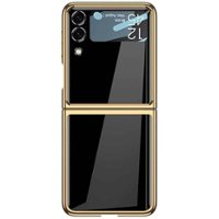 SaharaCase - Marble Series Case for Samsung Galaxy Z Flip3 5G - Black/Gold - Front_Zoom