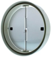 Zephyr - Duct 6 in. Low-Profile Round Damper with Collar for Range Hood - White - Front_Zoom