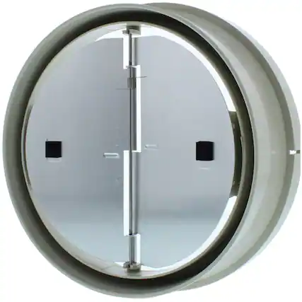 Front. Zephyr - Duct 7 in. Low-Profile Round Damper with Collar for Range Hood - White.