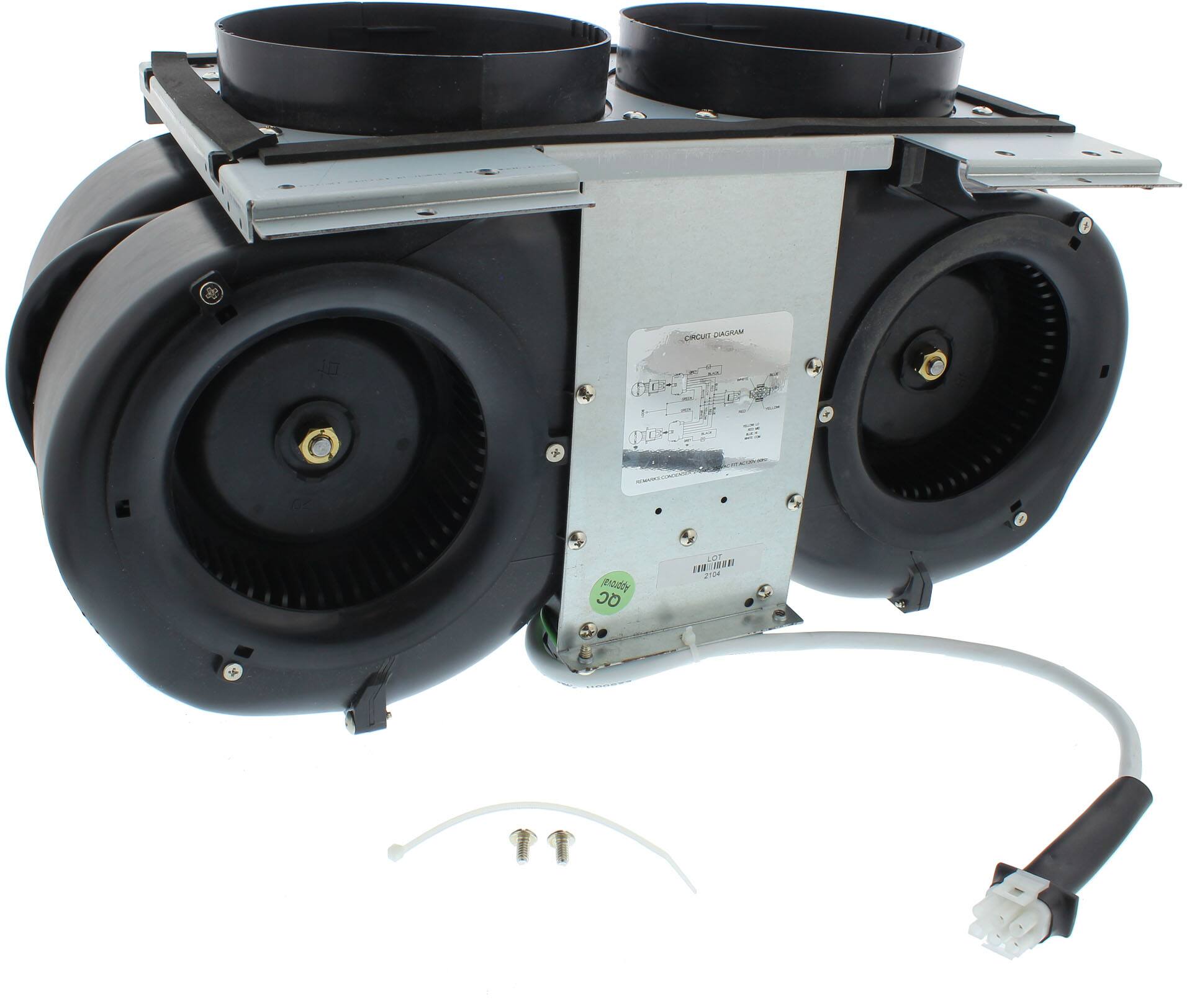 Front. Zephyr - Motor 1100 CFM Dual Internal Blower for Range Hoods - Black.