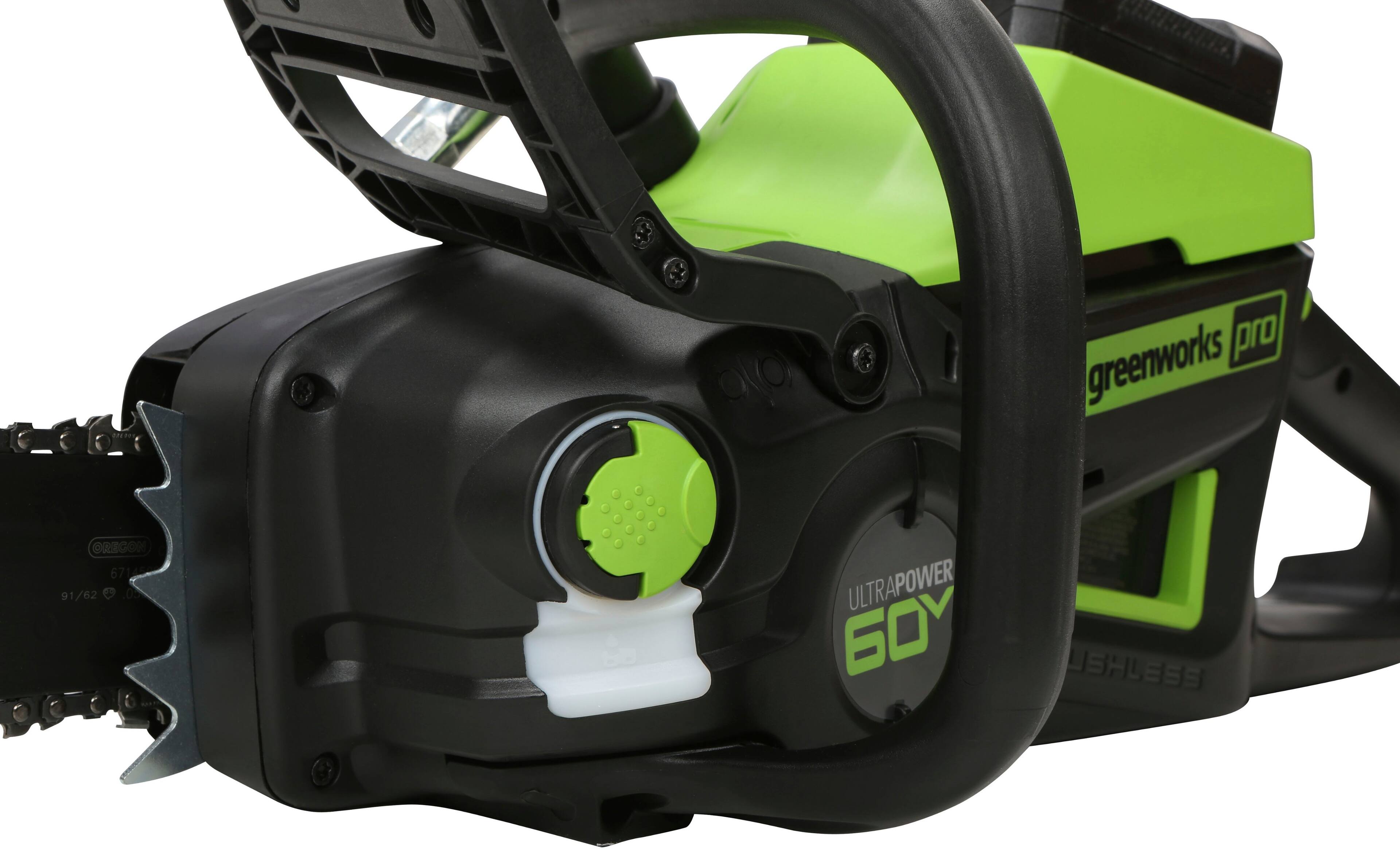 Alt View 17. Greenworks - PRO 18 in. 60-Volt Battery Cordless Chainsaw with 4.0 Ah Battery and 6.0 Amp Charger - Green.