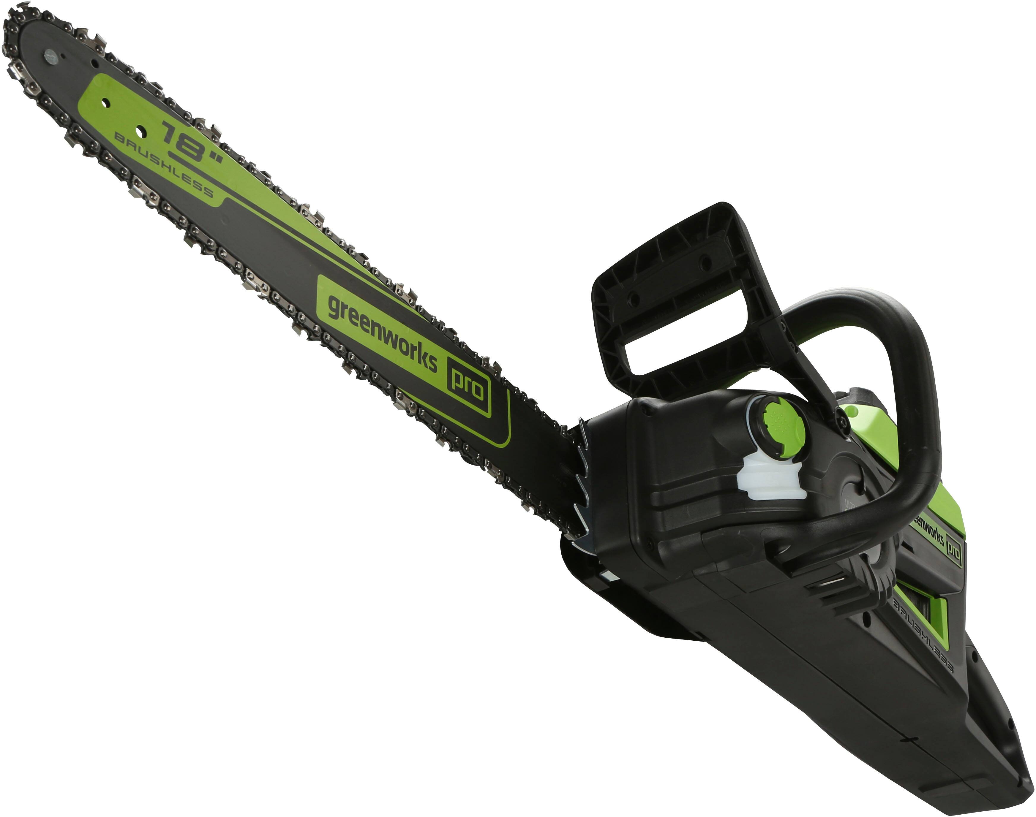 Alt View 18. Greenworks - PRO 18 in. 60-Volt Battery Cordless Chainsaw with 4.0 Ah Battery and 6.0 Amp Charger - Green.
