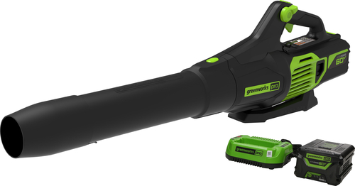 Greenworks - 60V 2.5Ah 610 CFM Blower inludes battery and charger - Green