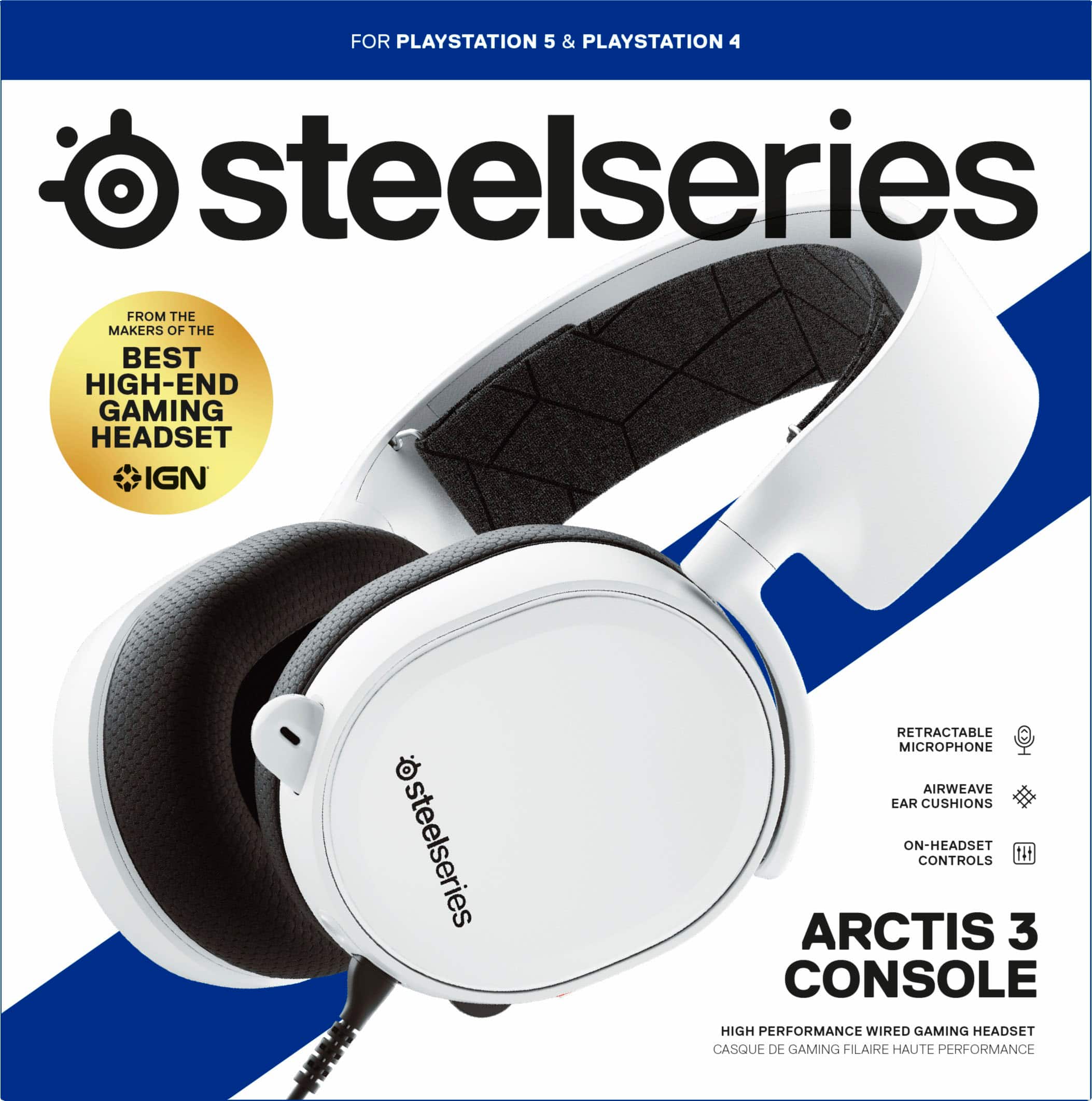 Alt View 13. SteelSeries - Arctis 3 Wired Gaming Headset for PS5 and PS4 - White.