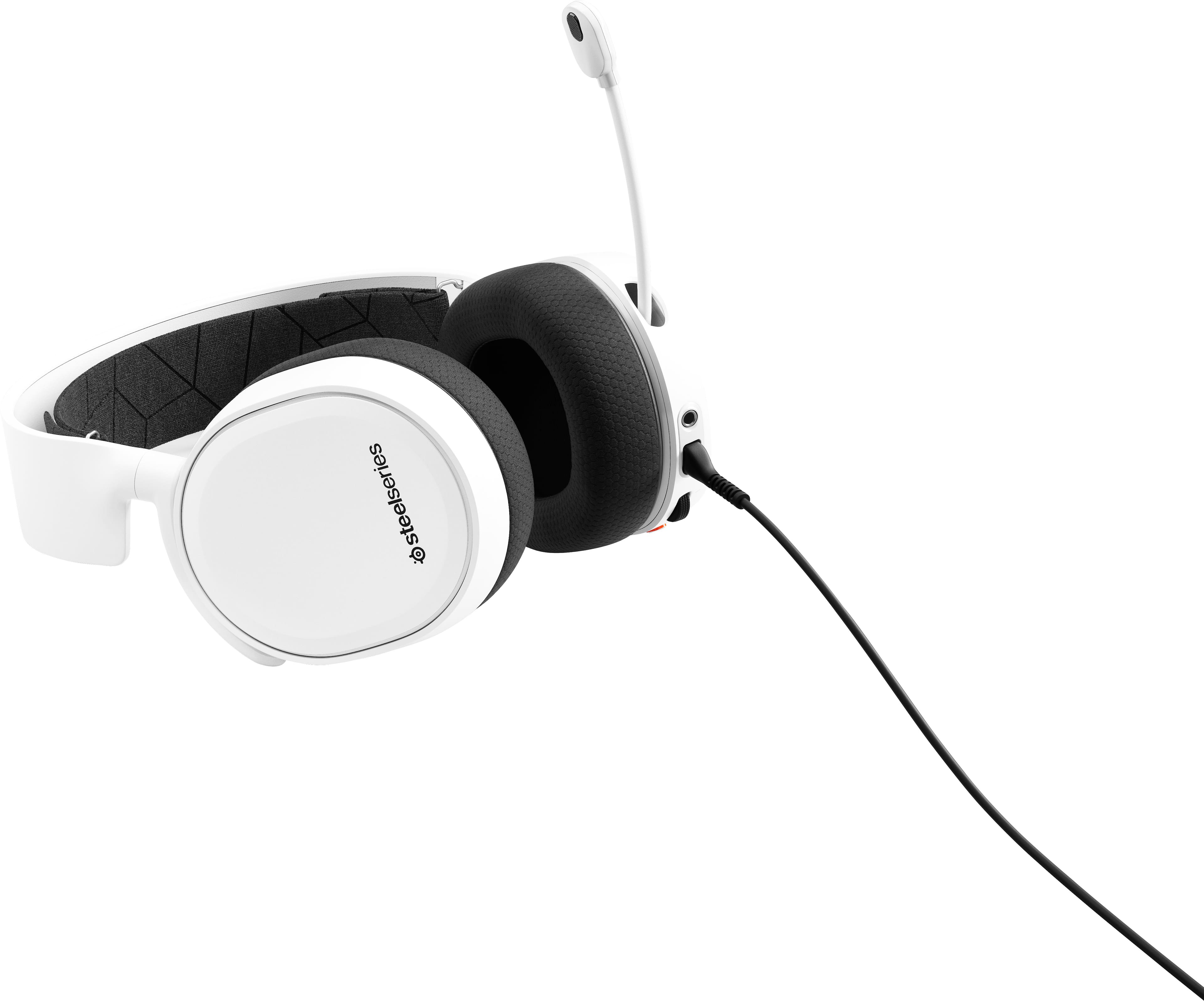 Left. SteelSeries - Arctis 3 Wired Gaming Headset for PS5 and PS4 - White.