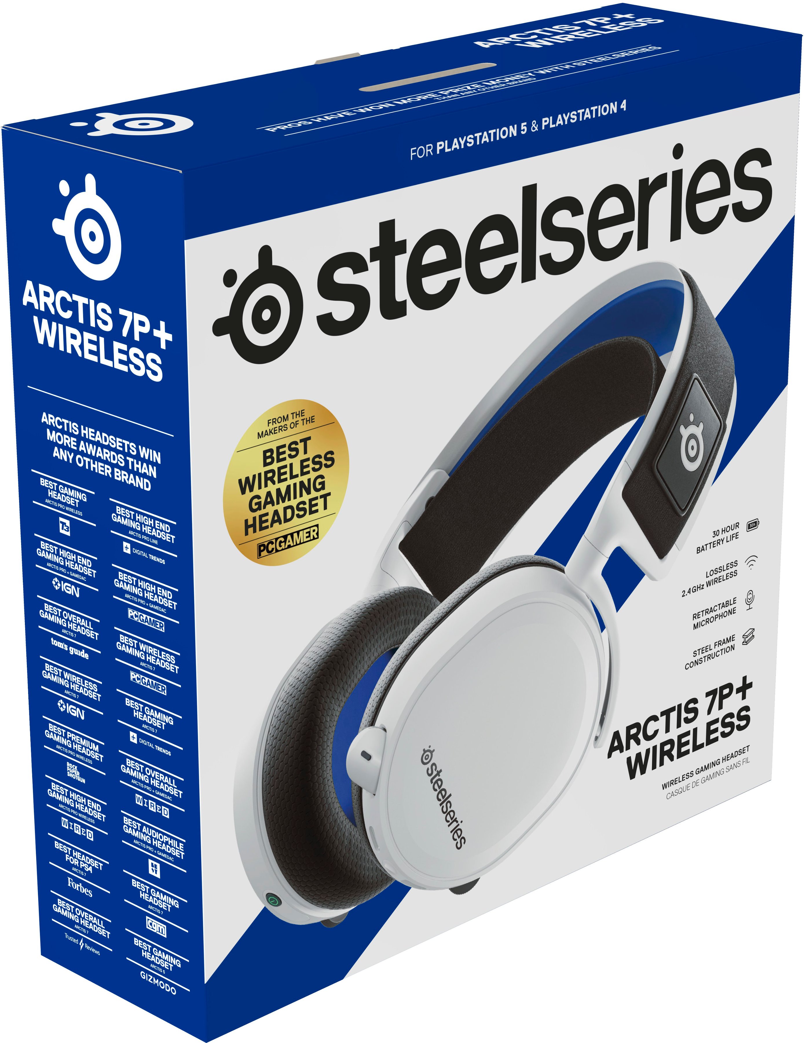 spuiten Inleg dek Best Buy: SteelSeries Arctis 7P+ Wireless Gaming Headset for PS5, PS4, PC,  and Switch White 61471