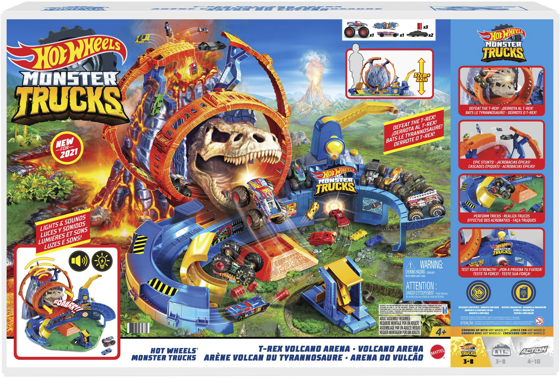 Subdividir Dictar Prueba de Derbeville Hot Wheels Monster Trucks T-Rex Volcano Arena Playset GYL14 - Best Buy