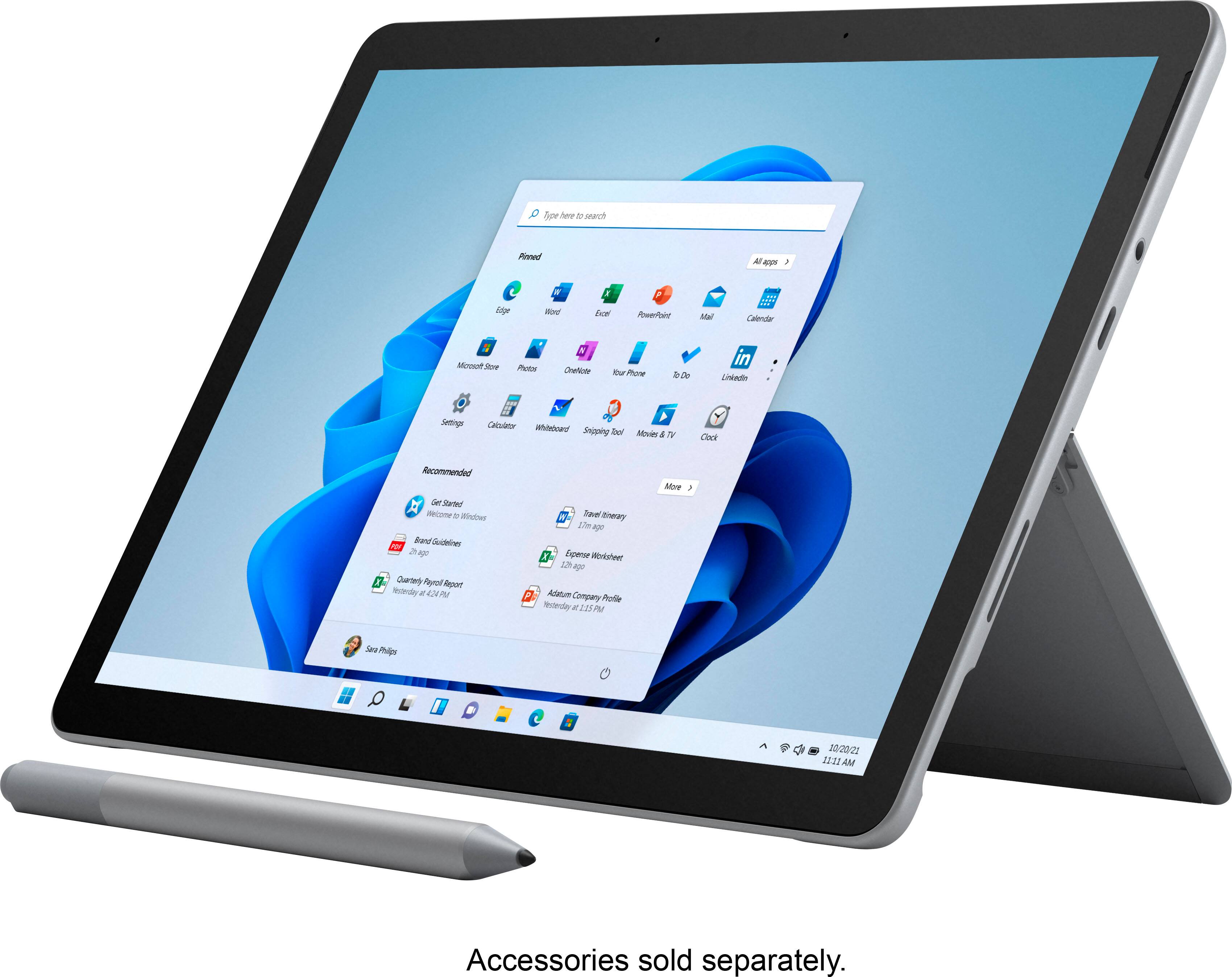 Alt View 11. Microsoft - Surface Go 3 - 10.5” Touch-Screen - Intel Pentium Gold - 4GB Memory - 64GB eMMC - Device Only (Latest Model) - Platinum.