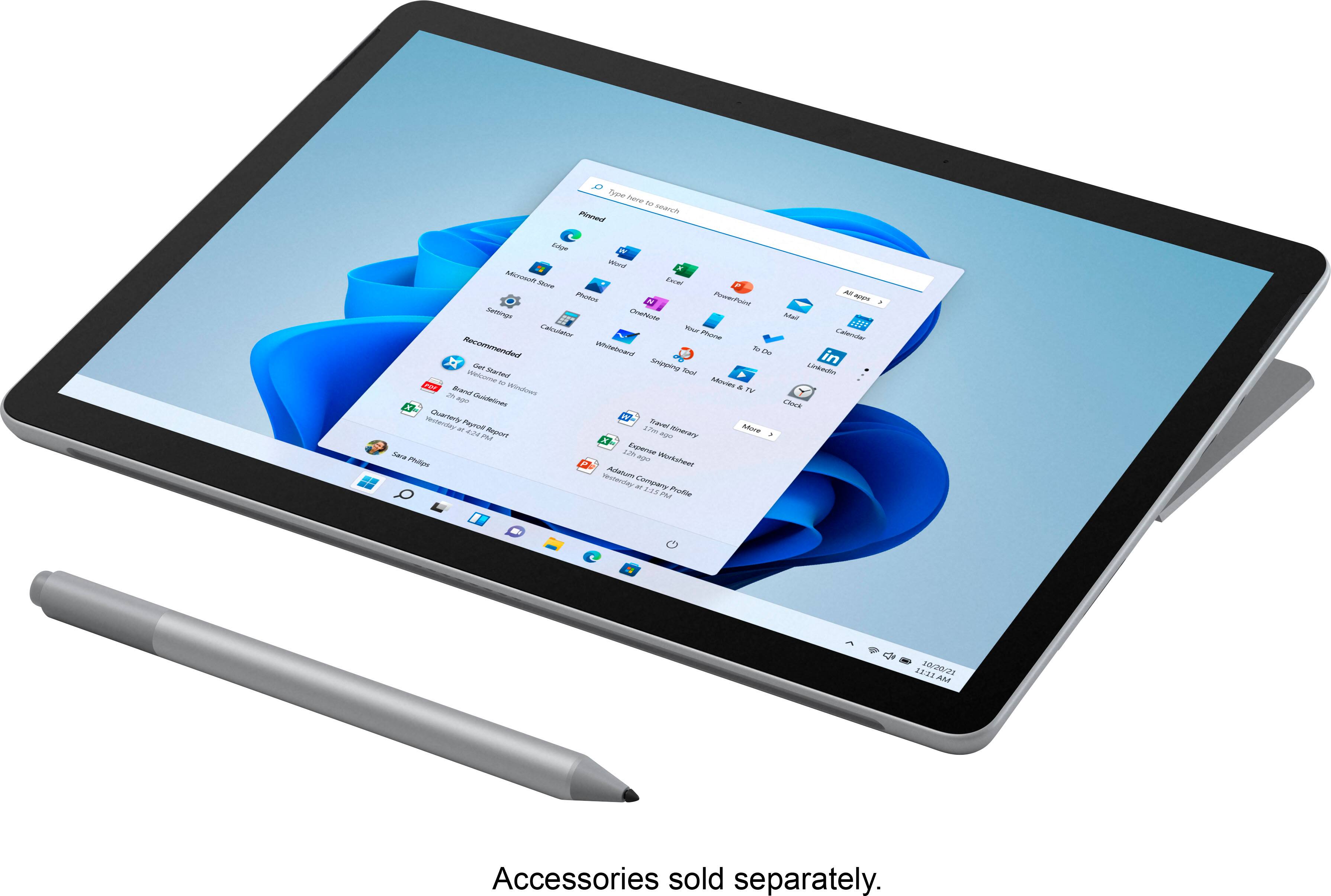 Alt View 12. Microsoft - Surface Go 3 - 10.5” Touch-Screen - Intel Pentium Gold - 4GB Memory - 64GB eMMC - Device Only (Latest Model) - Platinum.