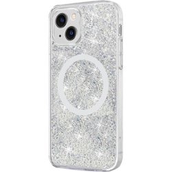 SaharaCase - Sparkle Case with MagSafe for Apple iPhone 13 - Clear, Silver - Angle_Zoom