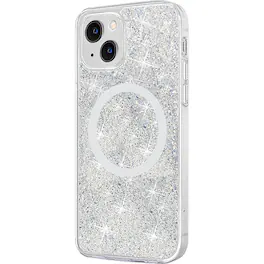 SaharaCase - Sparkle Case with MagSafe for Apple iPhone 13 - Clear/Silver