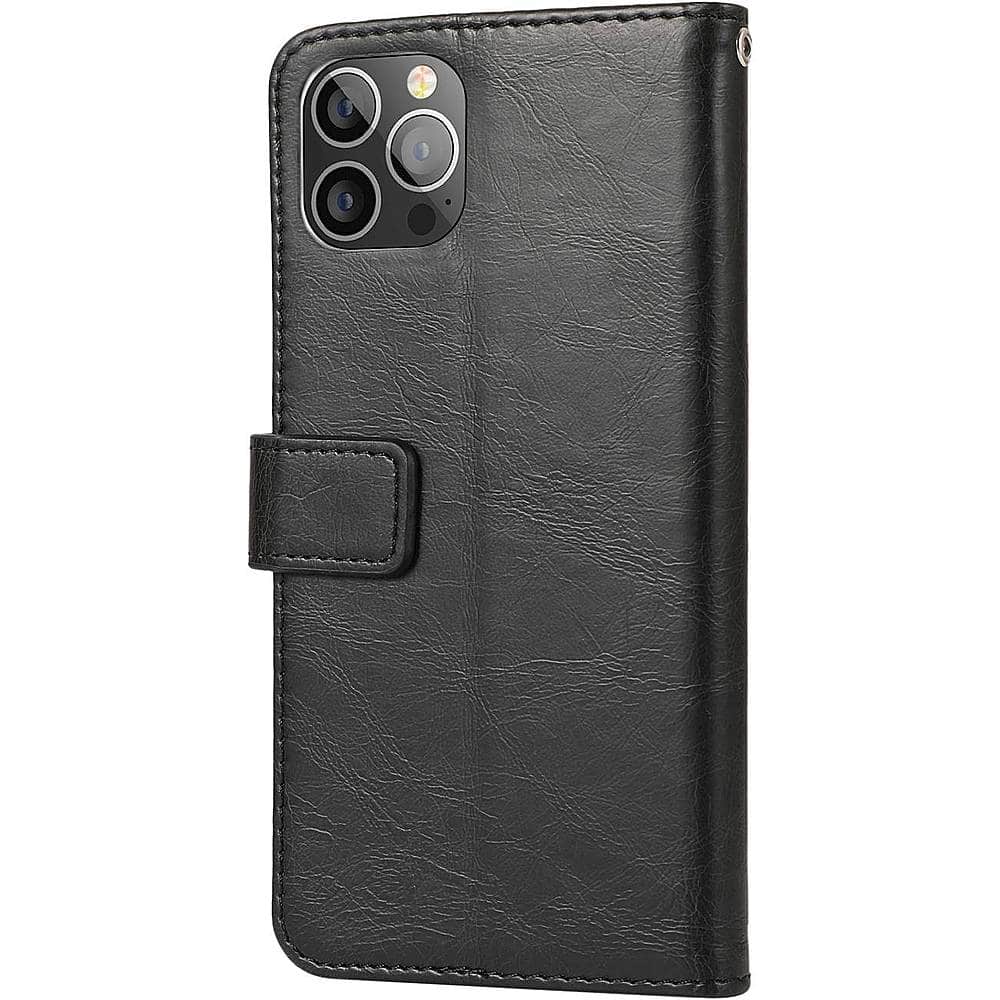 Left. SaharaCase - Folio Wallet Case for Apple iPhone 13 Pro - Black.