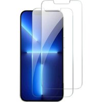 SaharaCase - ZeroDamage Ultra Strong Tempered Glass Screen Protector for Apple iPhone 13 and iPhone 14 (2-Pack) - Clear - Angle_Zoom