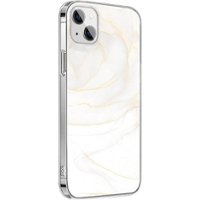SaharaCase - Marble Series Case for Apple iPhone 13 - White/Gold - Angle_Zoom