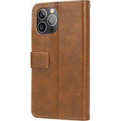 SaharaCase - Folio Wallet Case for Apple iPhone 13 Pro Max - Brown - Left_Zoom