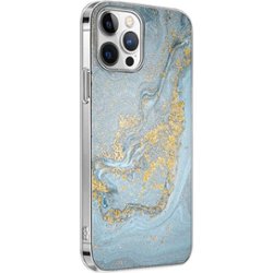 SaharaCase - Marble Series Case for Apple iPhone 13 Pro - Blue/Gold - Angle_Zoom