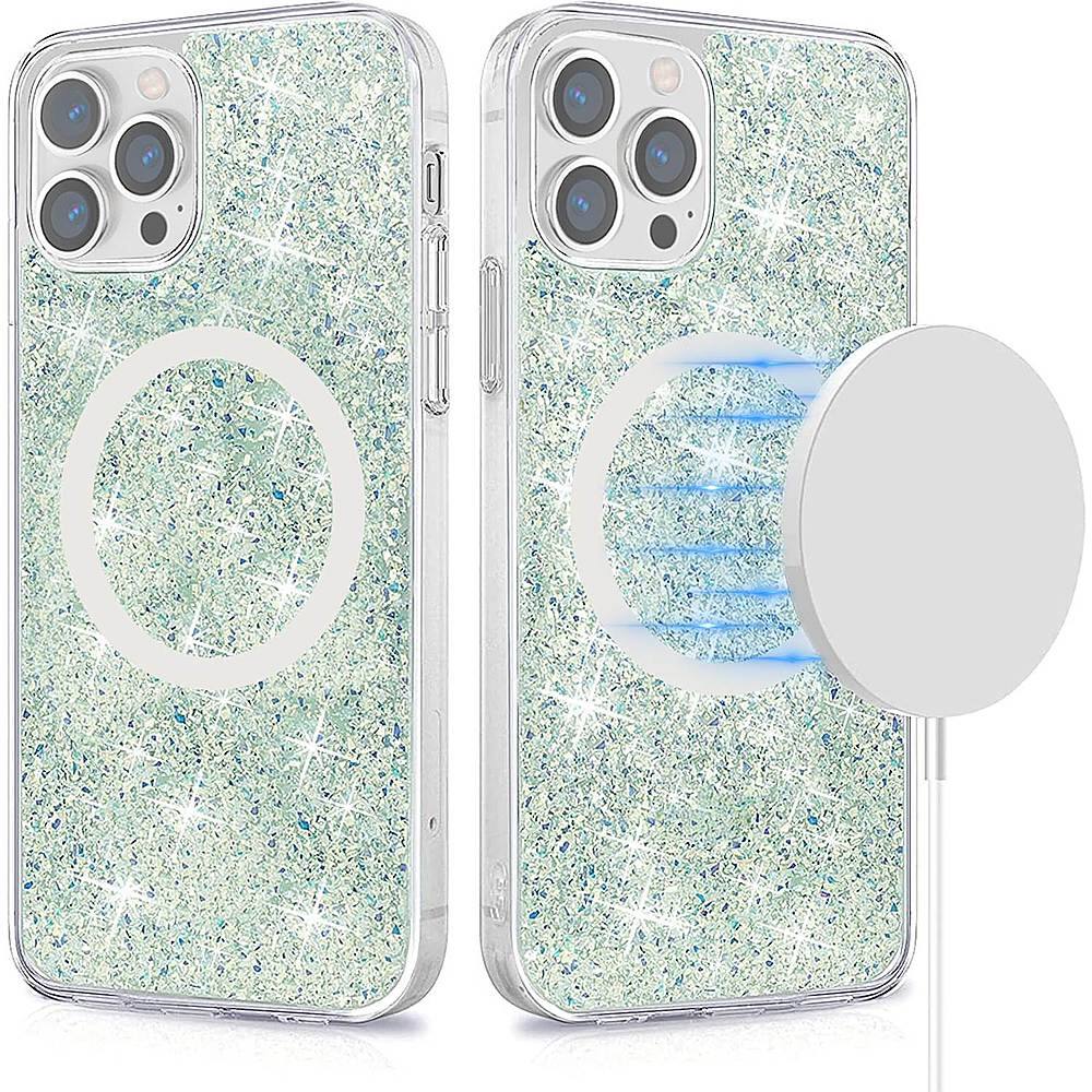 Alt View 11. SaharaCase - Sparkle Case with MagSafe for Apple iPhone 13 Pro Max - Clear, Teal, Green.