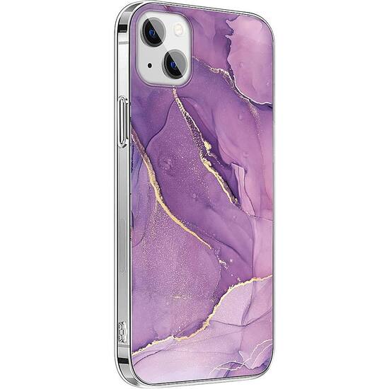 SaharaCase Marble Series Case for Apple iPhone 13 mini Purple Gold