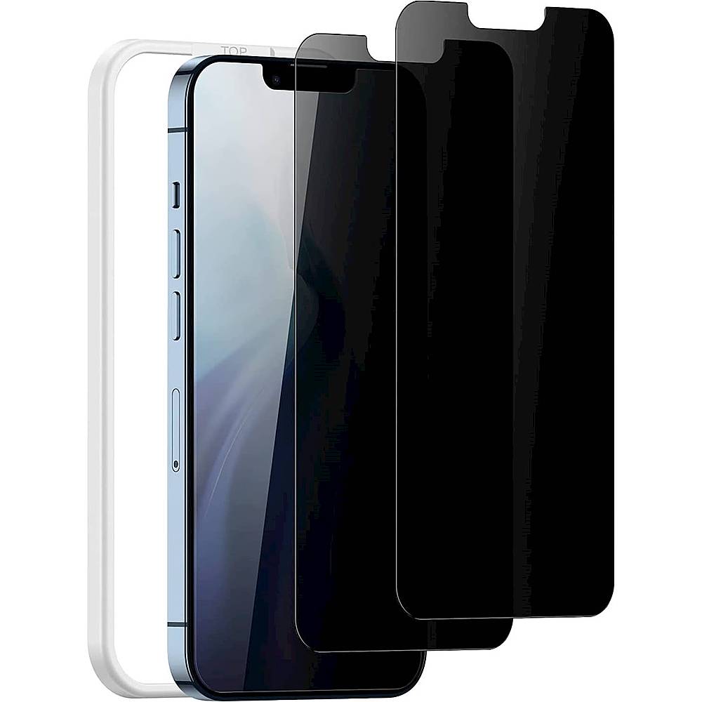 Angle View: SaharaCase - ZeroDamage HD Privacy Tempered Glass Screen Protector for Apple iPhone 13 and iPhone 14 (2-Pack)