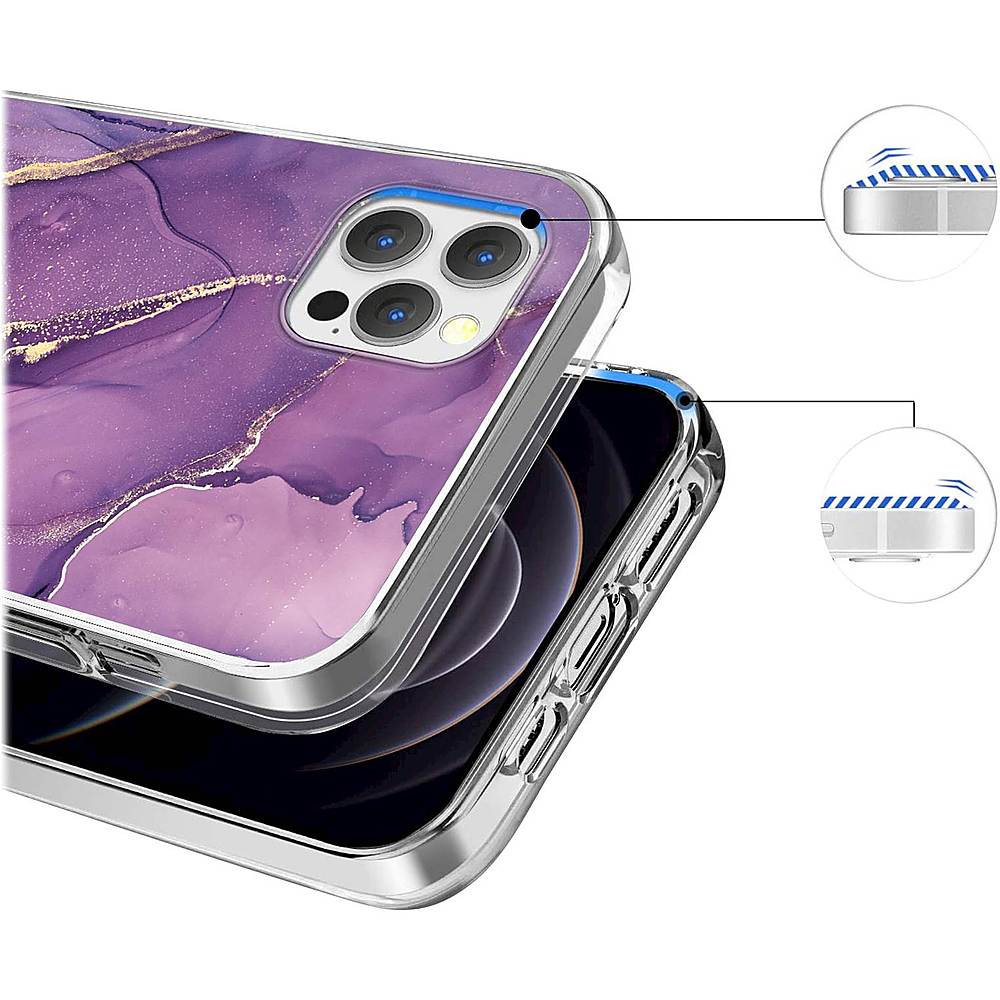 SaharaCase Marble Series Case for Apple iPhone 13 Pro Purple/Gold