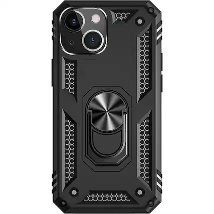 Front. SaharaCase - Kickstand with Belt Clip Case for Apple iPhone 13 Mini - Black.