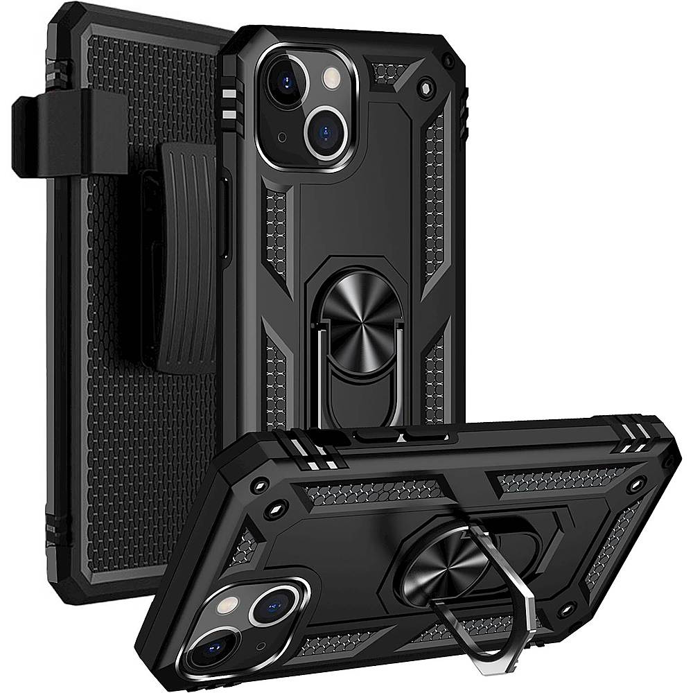 Alt View 12. SaharaCase - Kickstand with Belt Clip Case for Apple iPhone 13 Mini - Black.