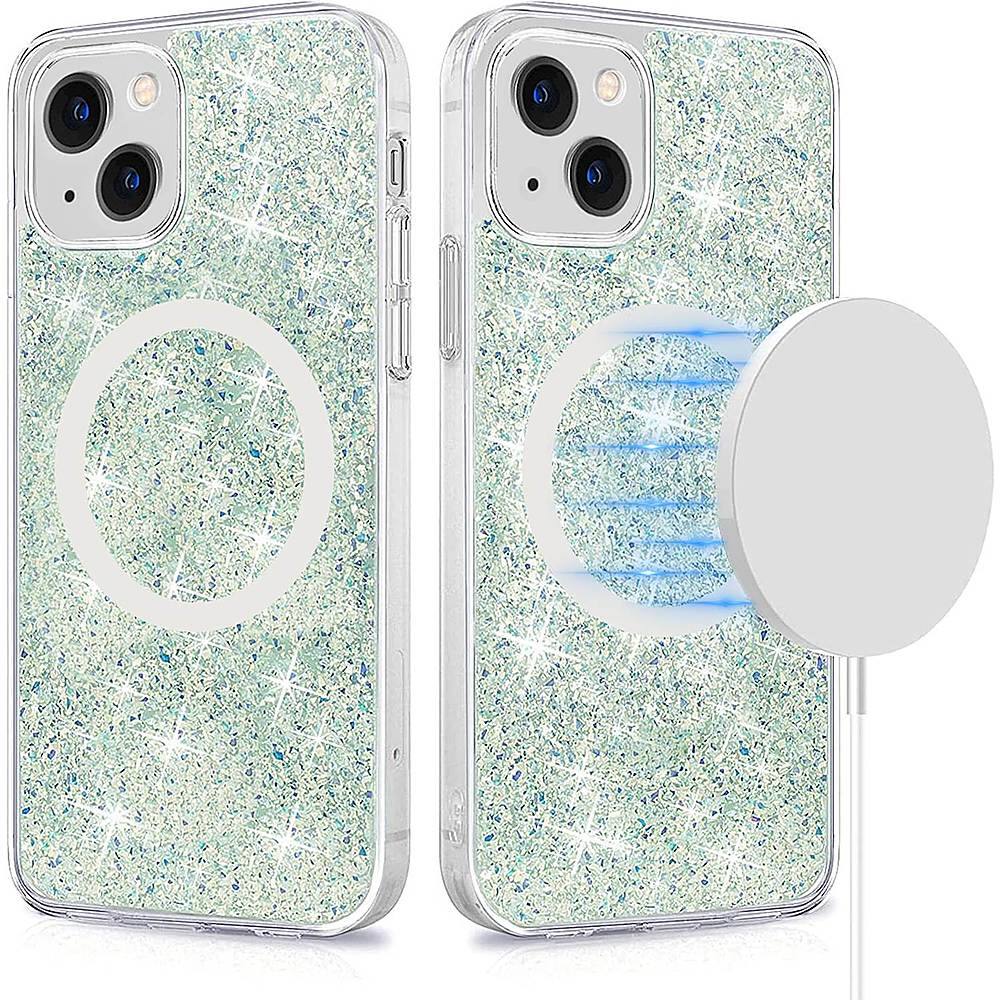 Alt View 11. SaharaCase - Sparkle Case with MagSafe for Apple iPhone 13 - Clear, Teal, Green.