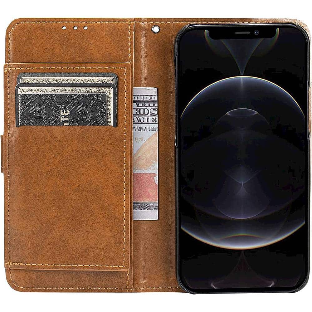 Alt View 12. SaharaCase - Folio Wallet Case for Apple iPhone 13 and iPhone 14 - Brown.