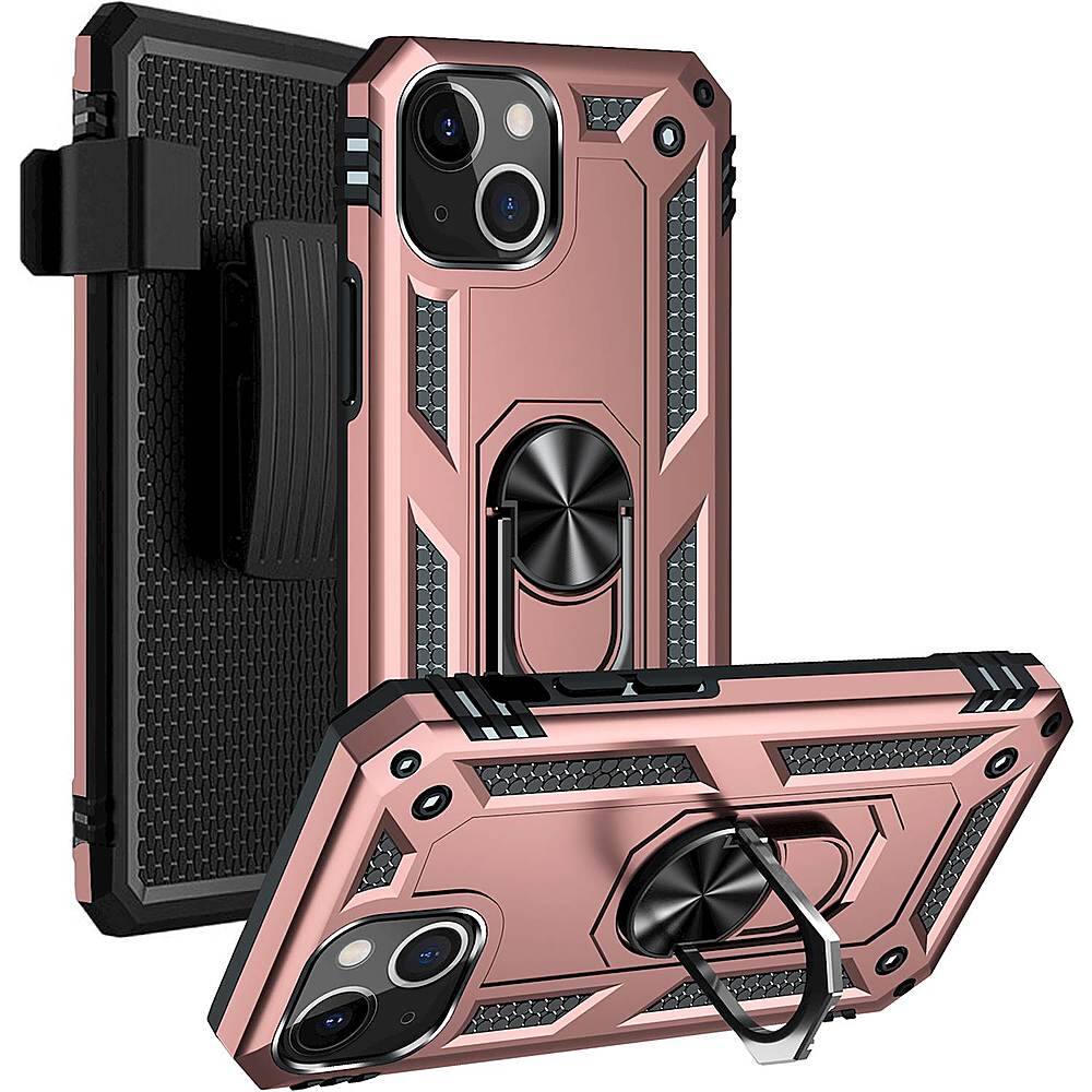 Alt View 12. SaharaCase - Kickstand with Belt Clip Case for Apple iPhone 13 Mini - Rose Gold.
