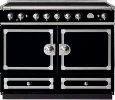 La Cornue - 110 Induction Range Gloss Black with Stainless Steel & Satin Chrome - Multi - Front_Zoom