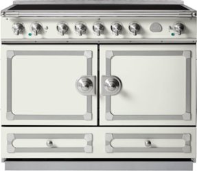 La Cornue - 110 Induction Range Pure White with Stainless Steel & Satin Chrome - Multi - Front_Zoom