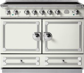 La Cornue - 110 Induction Range Pure White with Stainless Steel & Polished Chrome - Multi - Front_Zoom