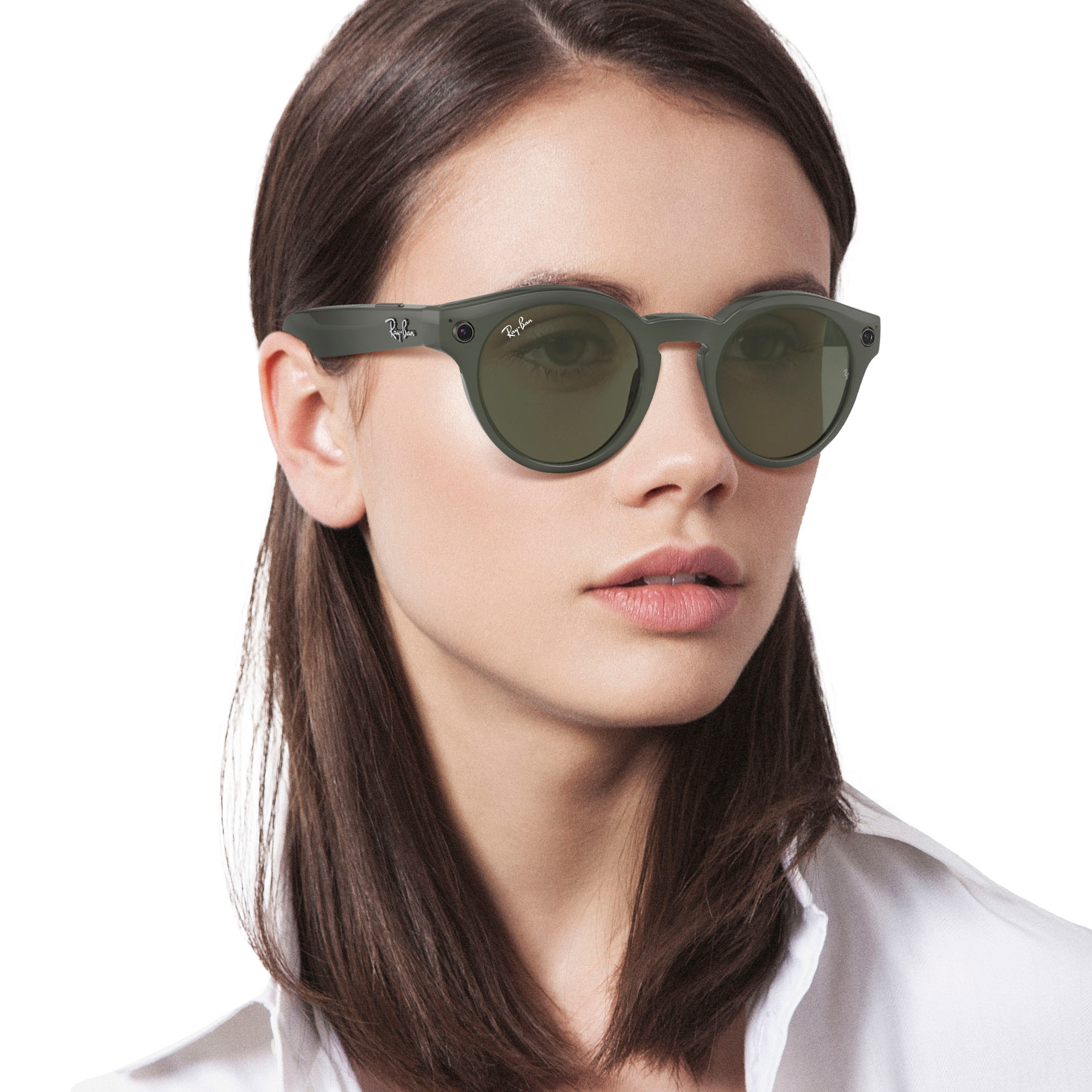Customer Reviews: Ray-Ban Stories Round Smart Glasses Shiny Olive ...