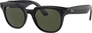 Ray-Ban - Stories Meteor Smart Glasses - Shiny Black/Green - Front_Zoom