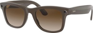 Ray-Ban - Stories Wayfarer Smart Glasses 53mm - Shiny Brown/Brown Gradient - Front_Zoom