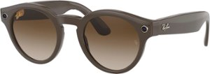 Ray-Ban - Stories Round Smart Glasses - Shiny Brown/Brown Gradient - Front_Zoom
