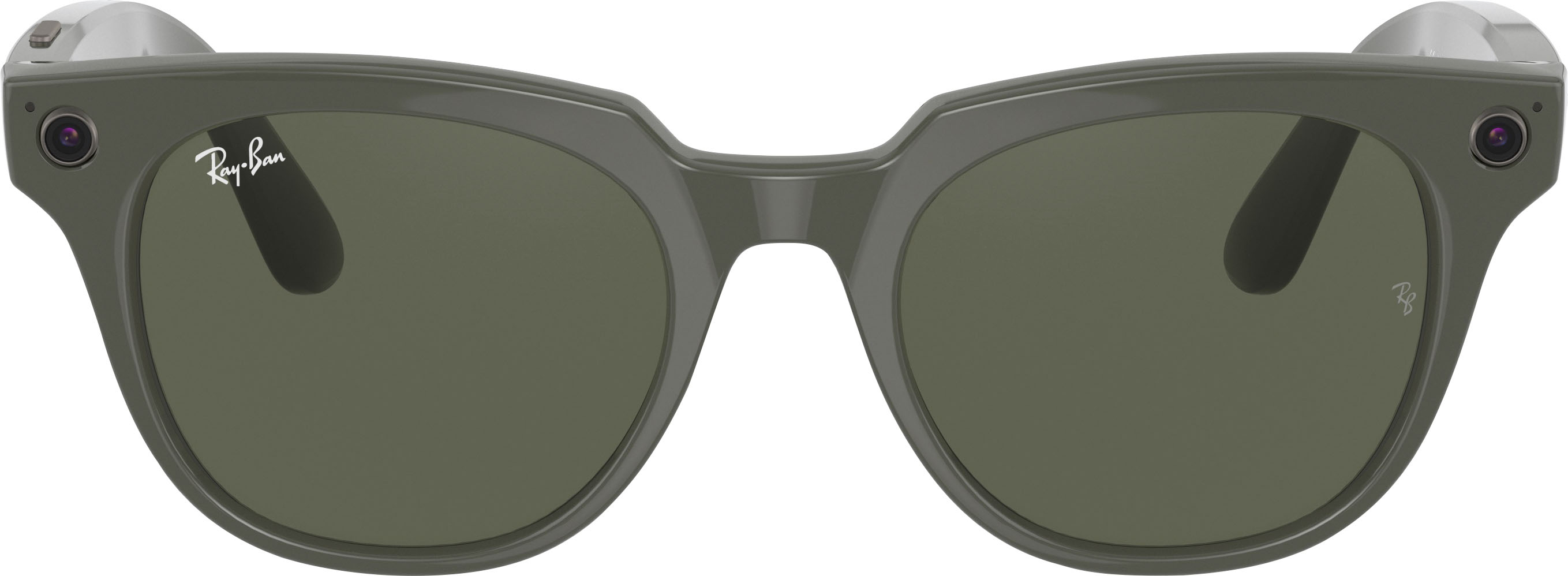 Angle View: Ray-Ban - Stories Meteor Smart Glasses - Shiny Olive/Transitions G-15  Green