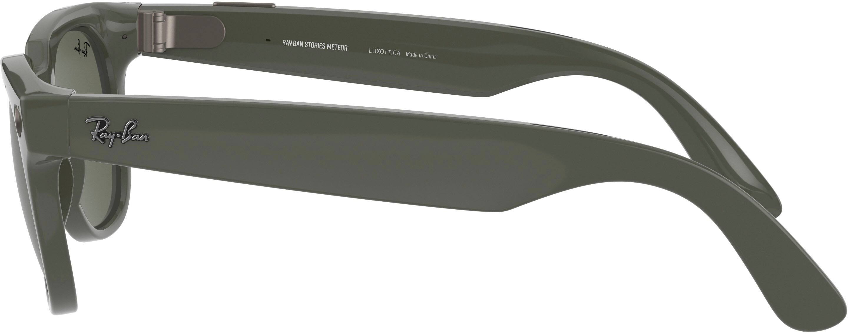 Alt View 11. Ray-Ban - Stories Meteor Smart Glasses - Shiny Olive/Transitions G-15 Green.