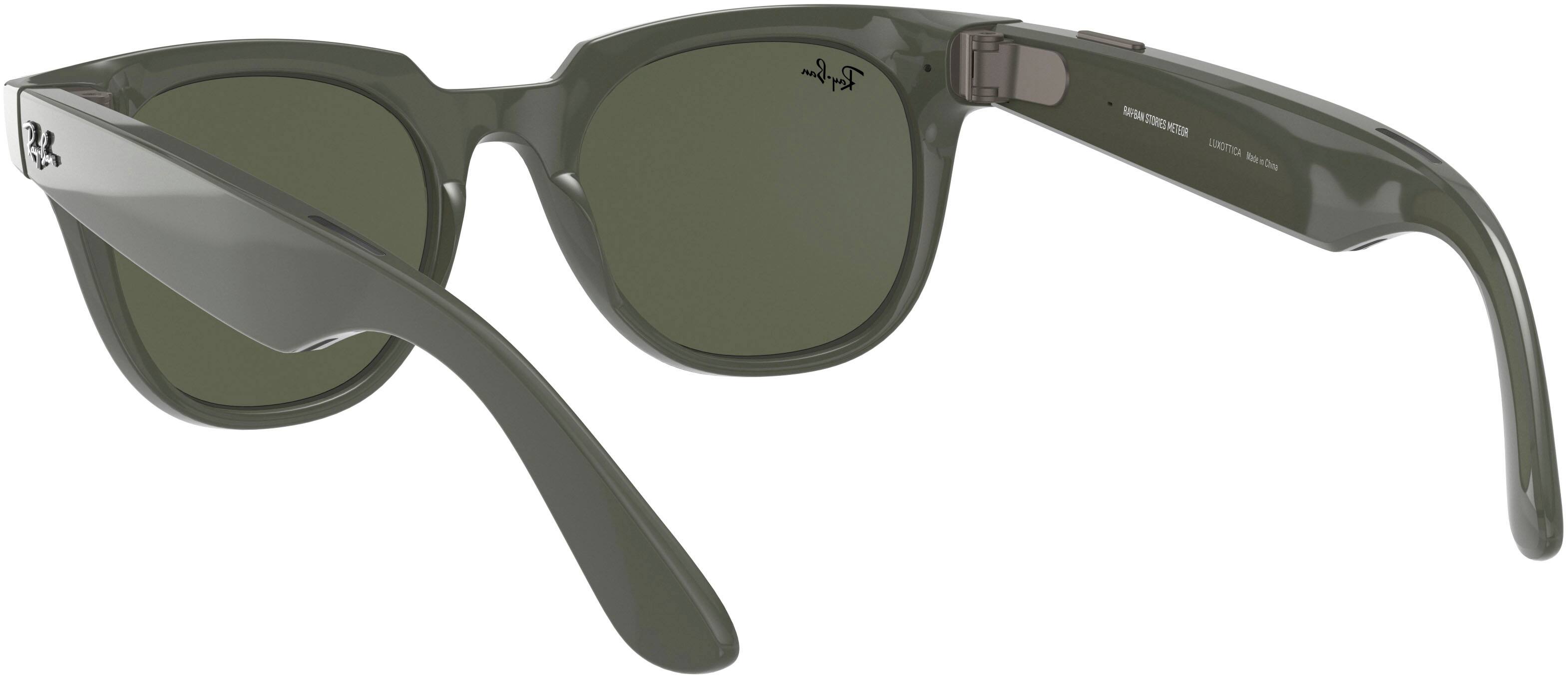 Alt View 13. Ray-Ban - Stories Meteor Smart Glasses - Shiny Olive/Transitions G-15 Green.